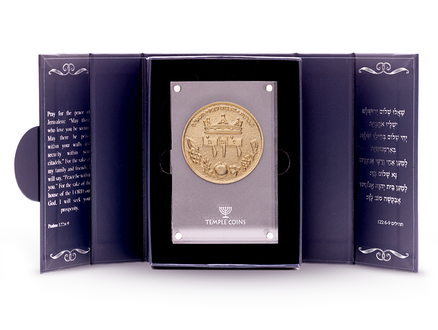 King David Half Shekel Coin - Gold Plated